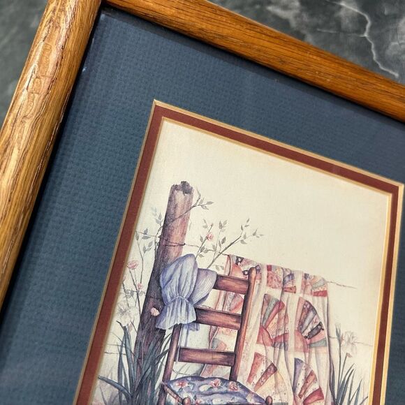 Paula Vaughan Framed Matted Vintage Wood Wall Art Decor - Picture 7 of 10